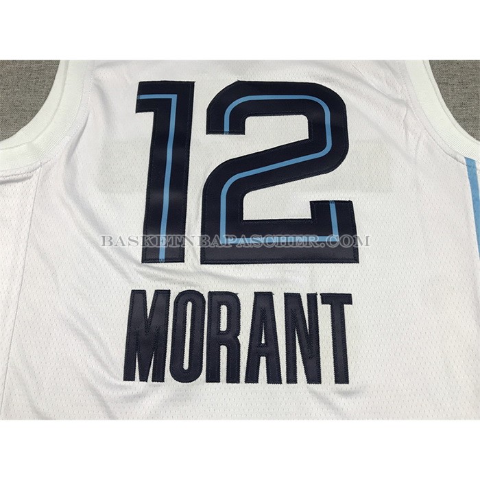 Maillot Memphis Grizzlies Ja Morant NO 12 Association 2022-23 Blanc